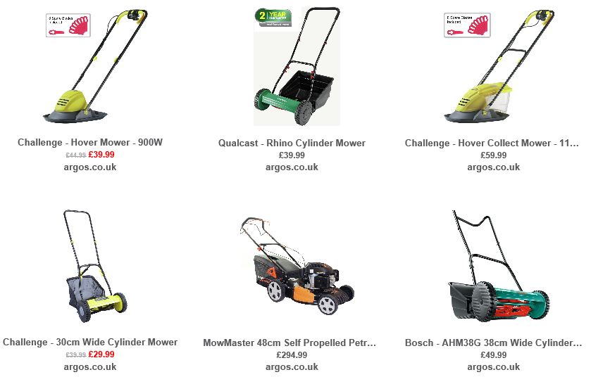 Lawnmowers Argos UK 1
