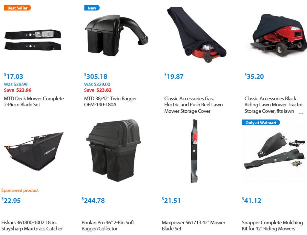 Lawn mower accessories, Walmart