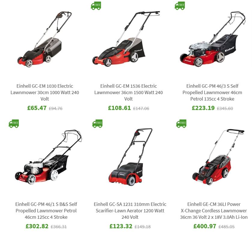 Lawn mowers, UK Tool Centre 2