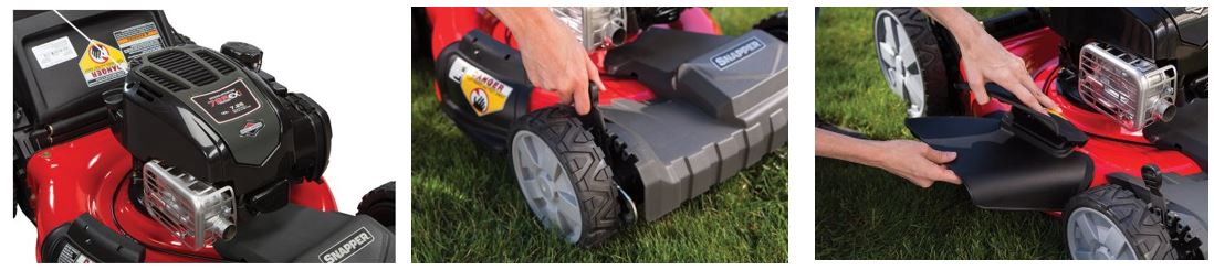 Snapper Lawn Mower review, 21 inch 725 self propelled side discharge, additional images