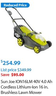 Sun Joe Lawn mower review, Electric model 40V 16 inch brushless