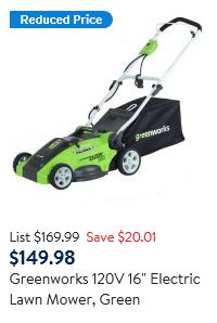 Greenworks Lawn Mower review, 120v 16 inch