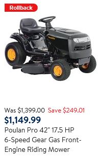Poulan Pro Tractor Lawn Mower review, 42 inch 17.5 HP